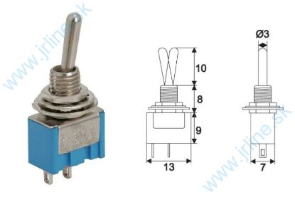 Obrázok pre 74/TME101A Páčkový vypínač ON-OFF 1-Obvod