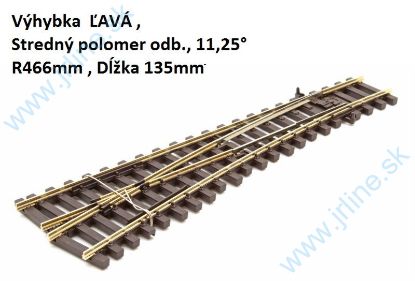 Obrázok pre 68/SL-U1292 ĽAVÁ Výhybka *11,25° ; (R466mm) ;135mm