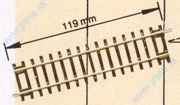 Obrázok pre 64/42411 Rovná koľaj * DG1 - Dĺžka 119mm