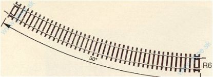 Obrázok pre 64/42426 Oblúková koľaj * R6 , r604,4mm/30°