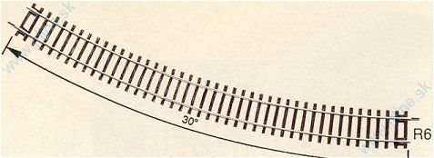 Obrázok pre 64/42426 Oblúková koľaj * R6 , r604,4mm/30°