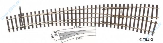 Obrázok pre 64/85313 IBW Pravá výhybka  20,7-32,7°  *9° srdcovka