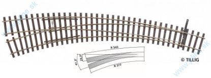 Obrázok pre 64/85334 IBW Ľavá Oblúková výhybka * 29,3/41,3° * 9° srdcovka