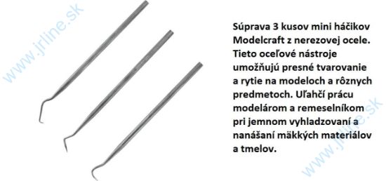 Obrázok pre 20/S-PDT5197-3 Sada 3ks* Mini Háčiky * Nerez ocel * rôzne tvary