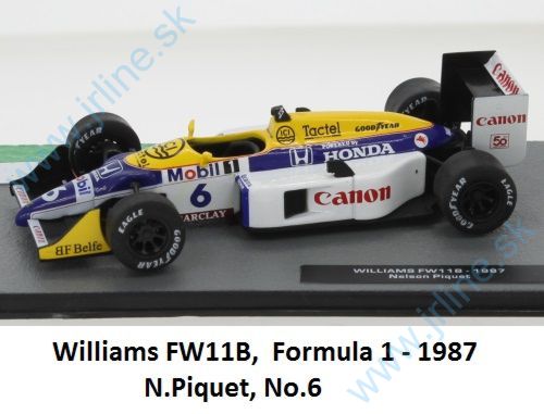 Obrázok pre 140/257756 Williams FW11B*N.PIQUET*6*1987