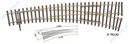 Obrázok pre 64/85363 IBW Pravá výhybka oblúková * 15-30°  * 11° srdcovka