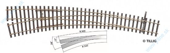 Obrázok pre 64/85374 IBW Ľavá  oblúková výhybka * 9-12° R934mm