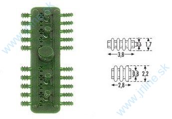 Obrázok pre 862/407 Izolátory 3x2mm/4x2*10+10*Zele