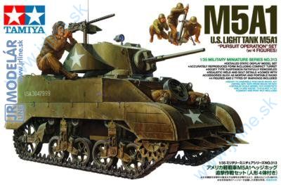 Obrázok pre 6/35313 M5A1 US Light Tank w/figures