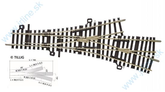 Obrázok pre 68/83230 DWW  2x15°  * 3-cestná Výhybka