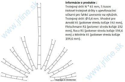 Obrázok pre 86/4332 N*Trolejový drôt 5ks *61mm*