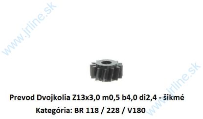 Obrázok pre 74/G14050-010 1ks*Ozub-Kol*Mod-0,5/z13x3b4