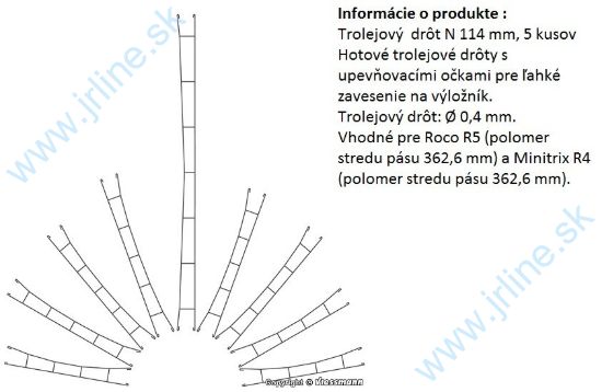 Obrázok pre 86/4336 N*Trolejový drôt 5ks *114mm*