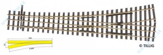 Obrázok pre 64/85196 HO/HOe-HO * 3-koľaj  * ĽAVÁ Výhybka