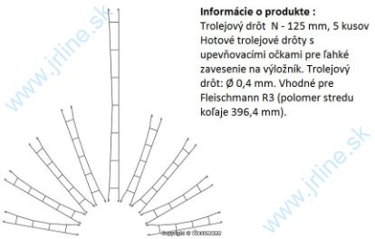 Obrázok pre 86/4337 N*Trolejový drôt 5ks *125mm*