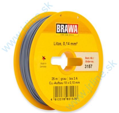 Obrázok pre 74/B3157 ŠEDÝ * Kábel 25m ; ¤0,14mm *