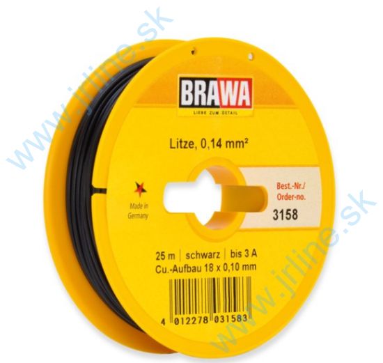 Obrázok pre 74/B3158 ČIERNY * Kábel 25m ; ¤0,14mm *