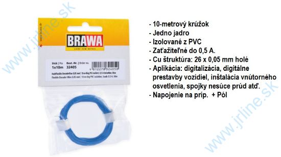 Obrázok pre 74/B32405 MODRÝ *Kábel 10m;¤0,05mm* +Pól