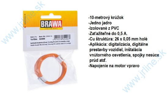 Obrázok pre 74/B32406 ORANŽOVÝ*Kábel 10m;¤0,05mm*Pmo