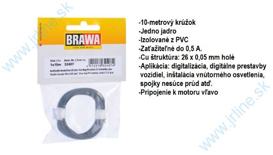 Obrázok pre 74/B32407 ŠEDÝ*Kábel 10m;¤0,05mm*L-motot