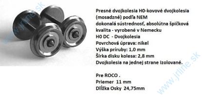 Obrázok pre 74/RH-MH0041 1ks*Dvojkolie ¤11*24,75mm*ROCO