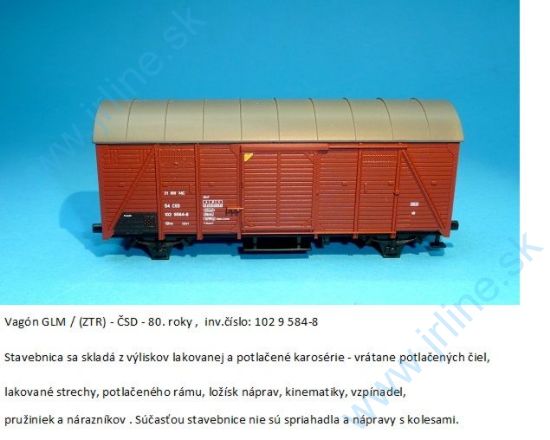 Obrázok pre 62BPE/7010-02 Glm 9584-8*ČSD IVep*STAVEBNICA