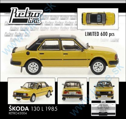 Obrázok pre 95/RET43004 Škoda 130 L 1985 *Yellow-Black