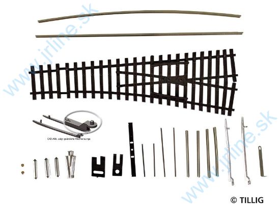Obrázok pre 68/83435 STAVEBNICA Výhybky * EW1 PRAVÁ 15°