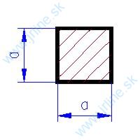 Obrázok pre 554/142 HRANOL 1x1 x350mm * 10ks *