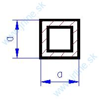 Obrázok pre 554/253 ŠTVORCOVÝ dutý * 4,8x4,8mm