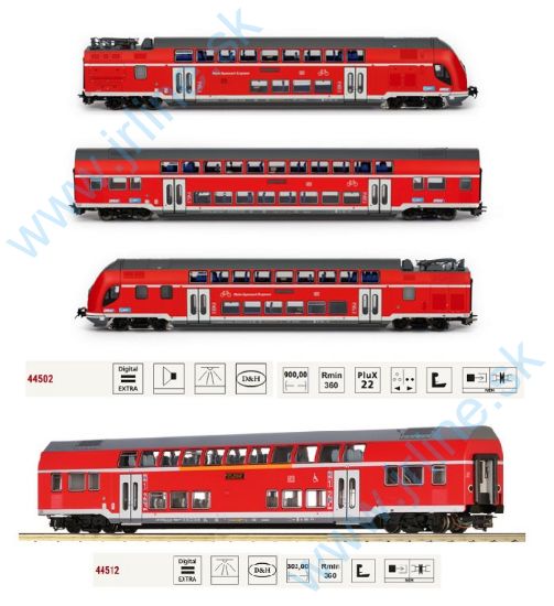 Obrázok pre 611/44502-12 TWINDEXX Vario *D-DB VI.ep.* DCC-ZVUK * Štvordielna poschodová súprava (Frankfurt Hbf)