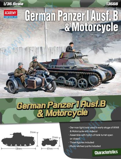 Obrázok pre 7/13556 Panzer I ausf.B  &  Motocycle