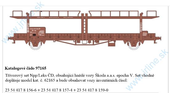 Obrázok pre 62C/97165 SET - 3 ks * Npp/Leks * ČD  V.ep. * hnedé vozy Škoda a.s.