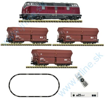 Obrázok pre 72/5170003 Digitálna súprava štart z21: Dieselová lokomotíva radu 221 s nákladným vlakom Deutsche Bahn.