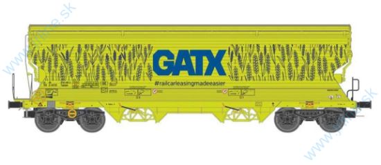 Obrázok pre 62NME/525610 Tagnpps 95m3 * D-GATXD  VI.ep.* GATX  s klasmi obilia * neónovo zelená