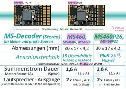Obrázok pre 75/ZMS460 Zvuk-Dec*MS460*1,5A*15x DrôtKo