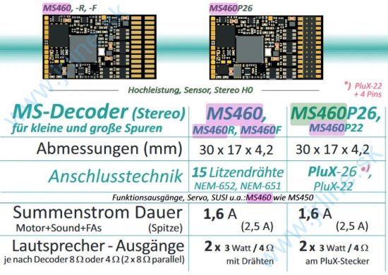 Obrázok pre 75/ZMS460 Zvuk-Dec*MS460*1,5A*15x DrôtKo