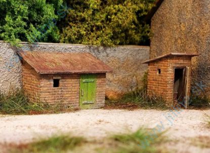 Obrázok pre 44/98529 Cihlová kadibudka s kůlnou (H0