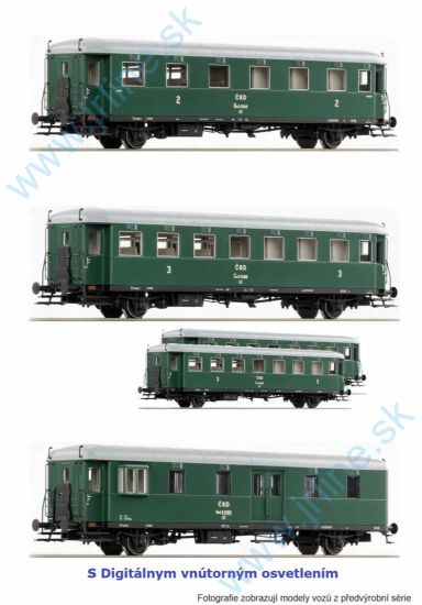 Obrázok pre 62R-EL/260650 Set Vozňov RYBAK * ČSD III.ep.* DCC-Osvetlenie