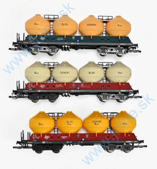 Obrázok pre 66/502477 Suprava 3 vozňov rady - Uacs (Raj) * ČSD IV.ep.* Slovenský CEMENT *